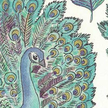 Large Peacocks Print Italian Paper ~ Leonardo Communication